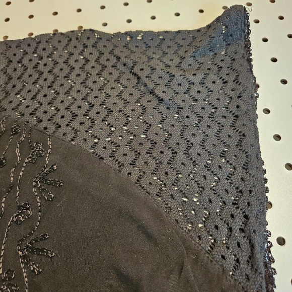 Jessica Taylor Black Midi Embroidered Trapeze Dress Lace Up Front Size 1X - Picture 7 of 10